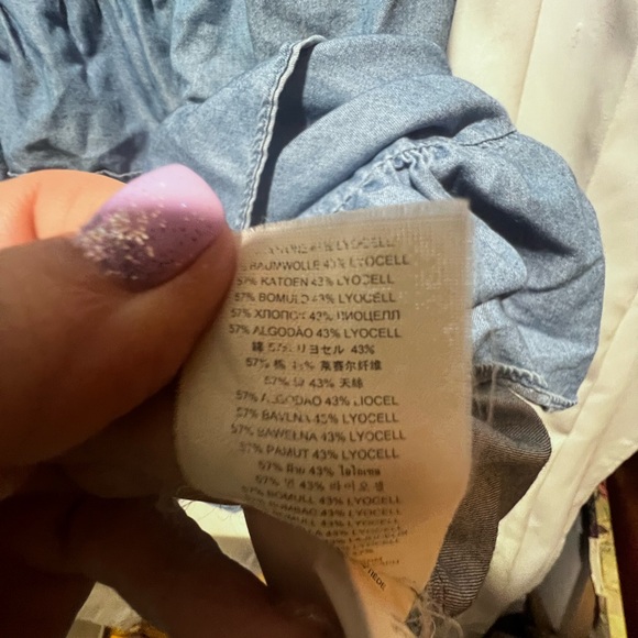 Michael Kors Chambray Tiered Ruffle Sleeveless Denim Blue Boho Dress Size Large - Picture 5 of 5